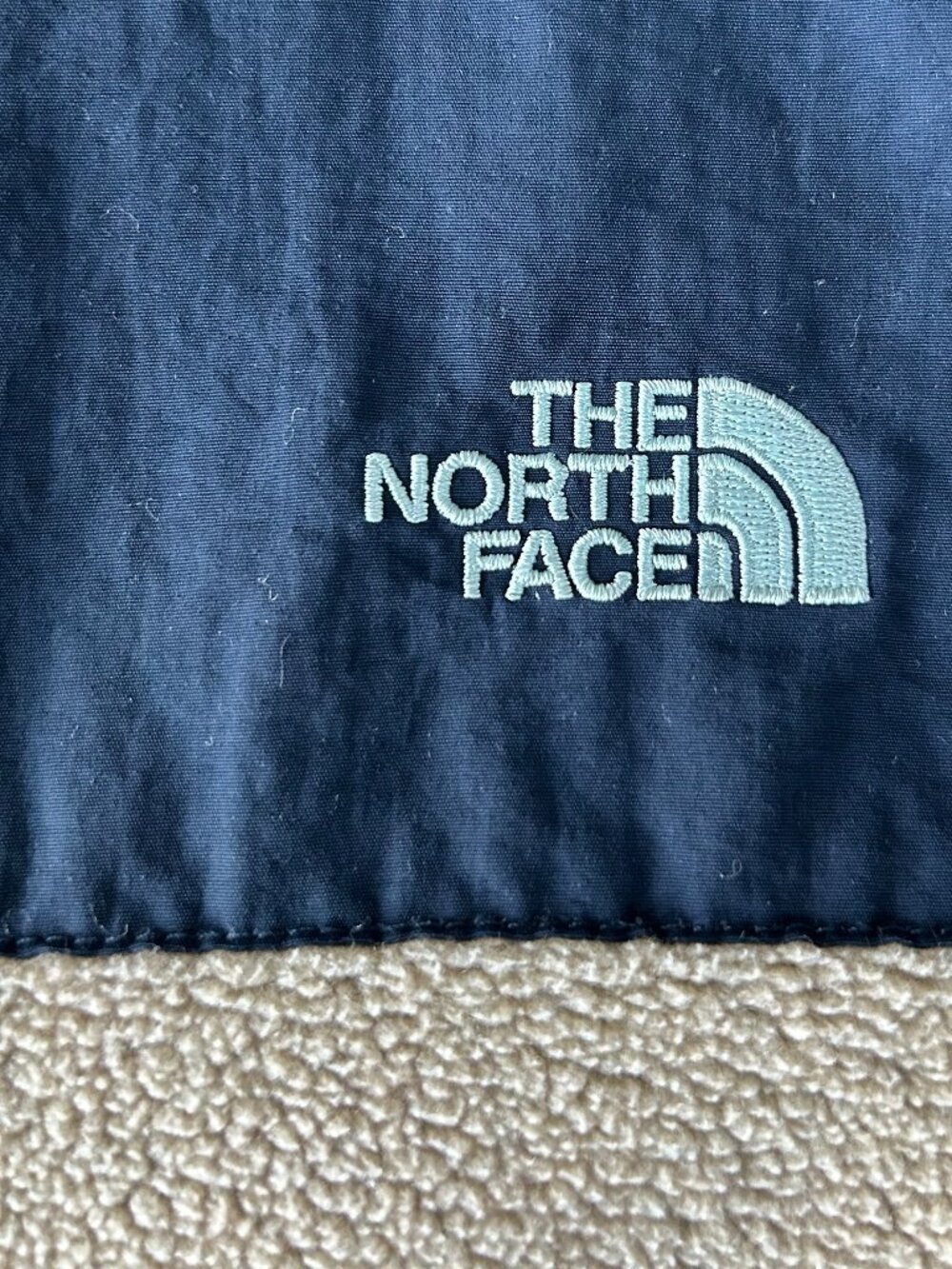 The North Face Women’s Fleece Jacket Large Cream Tan Navy Full Zip Outdoor Size - Picture 3 of 7